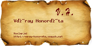 Váray Honoráta névjegykártya